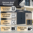 Duramax Apex Pro Shed 15ft x 8ft Adobe & Dark Grey