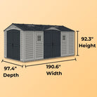 Duramax Apex Pro Shed 15ft x 8ft Adobe & Dark Grey