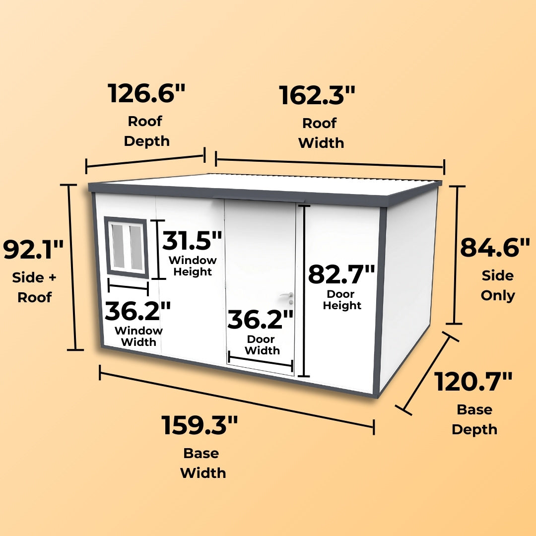 Duramax Flat Roof Building 13ft x 10ft White With Anthracite Trim