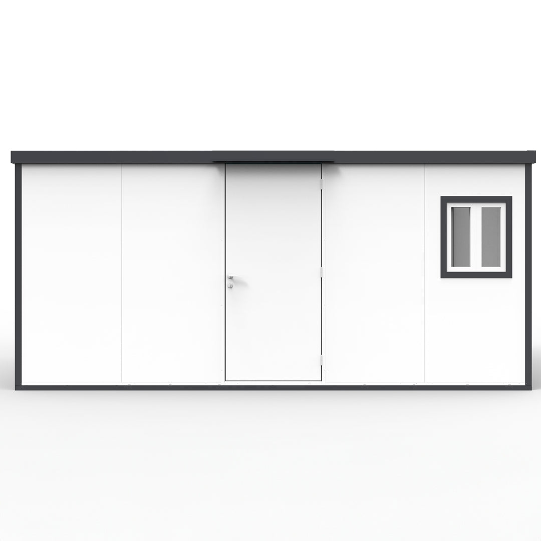Duramax Flat Roof Building 16ft x 10ft White With Anthracite Trim