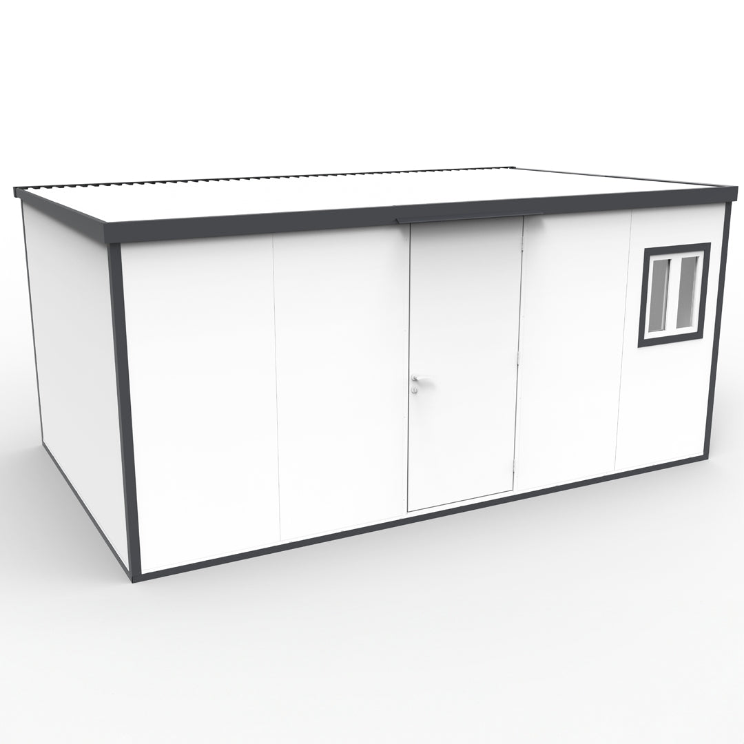 Duramax Flat Roof Building 16ft x 10ft White With Anthracite Trim