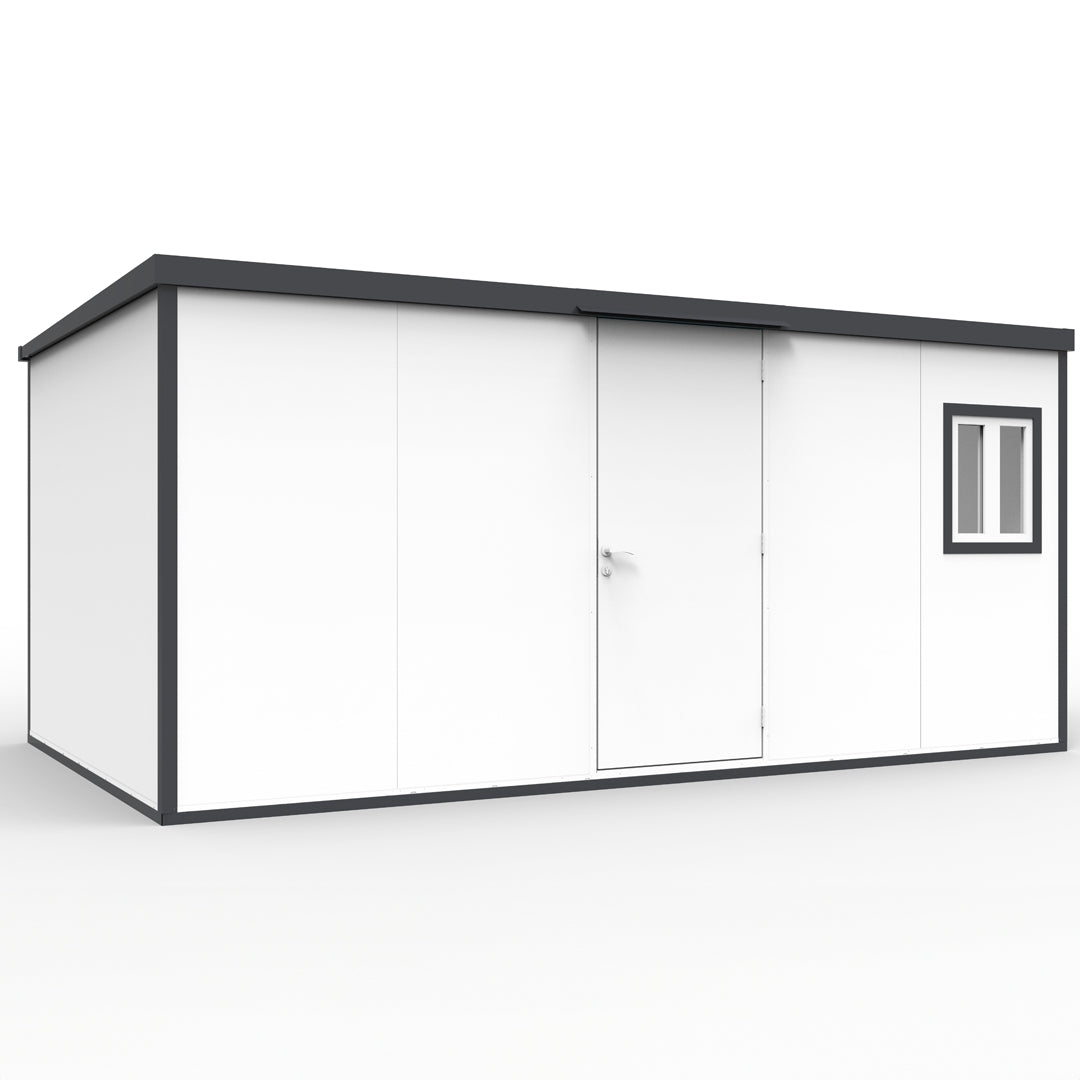 Duramax Flat Roof Building 16ft x 10ft White With Anthracite Trim