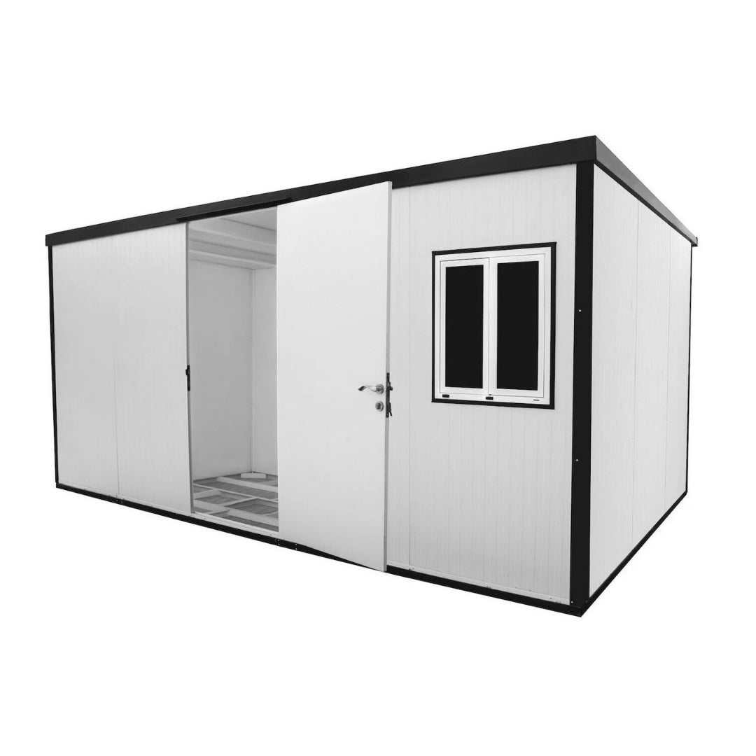 Duramax Flat Roof Building 16ft x 10ft White With Anthracite Trim