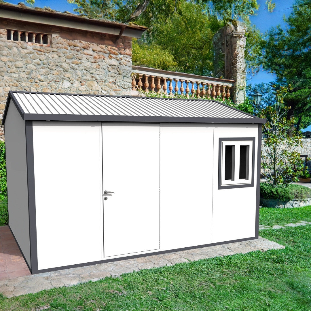 Duramax Gable Roof Building 13ft x 10ft White With Anthracite Trim