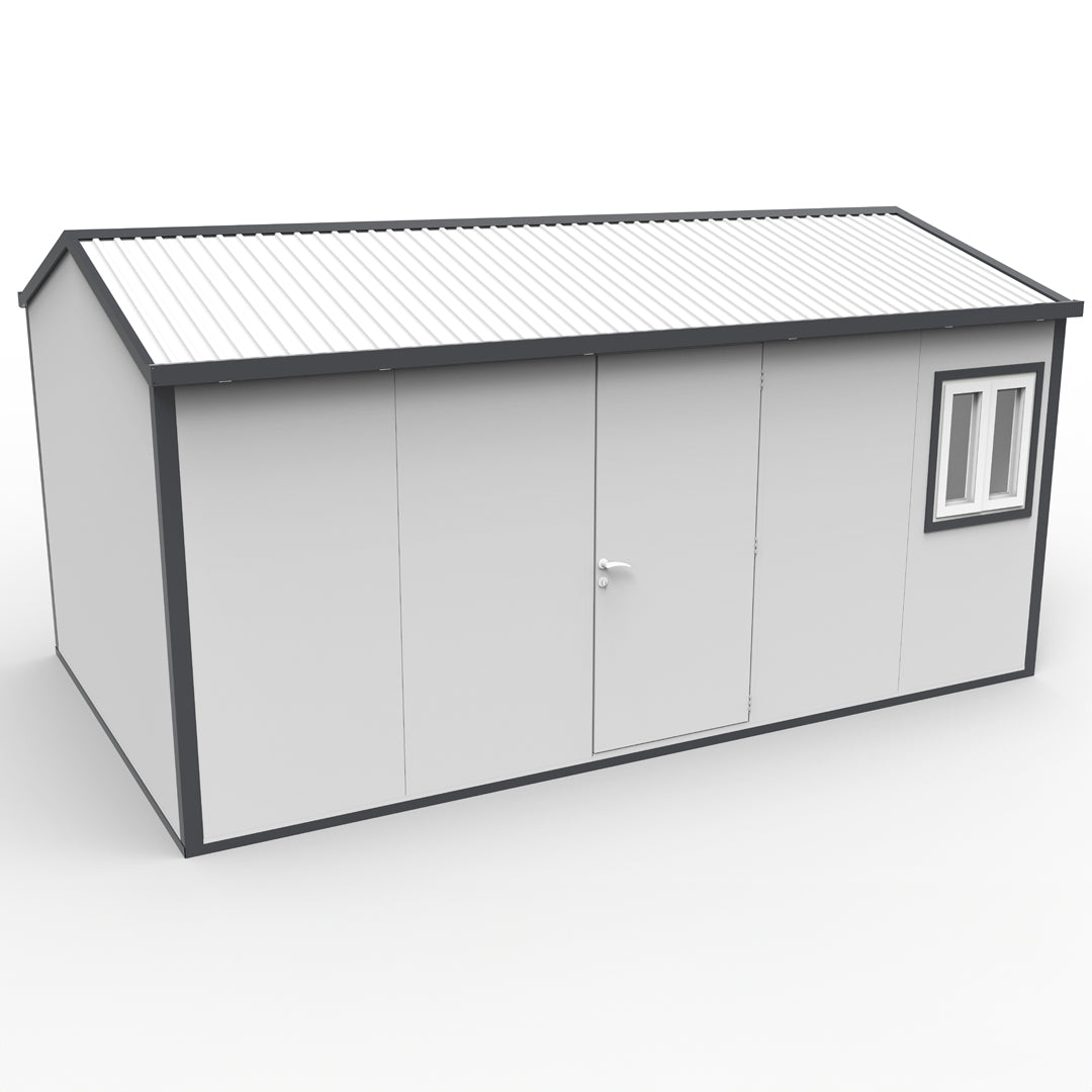 Duramax Gable Roof Building 16ft x 10ft White With Anthracite Trim