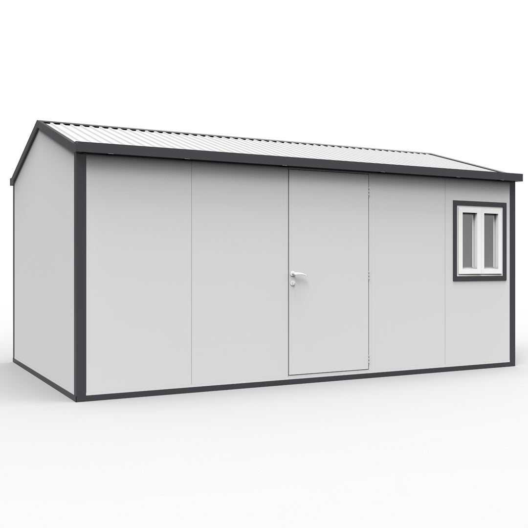 Duramax Gable Roof Building 16ft x 10ft White With Anthracite Trim