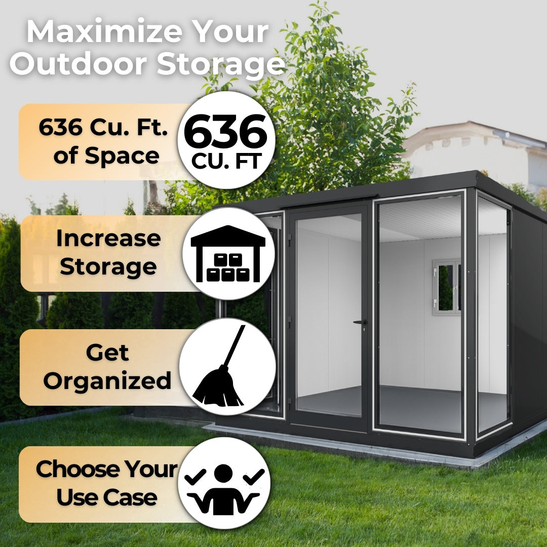 Duramax Garden Glass Home 10ft x 10ft Anthracite Black Grey
