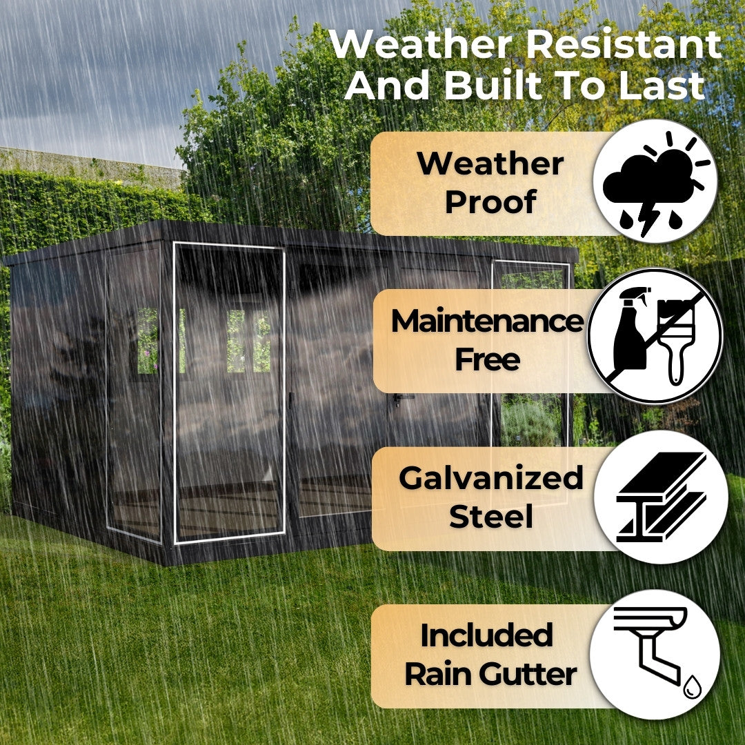 Duramax Garden Glass Home 13ft x 10ft Anthracite Black Grey