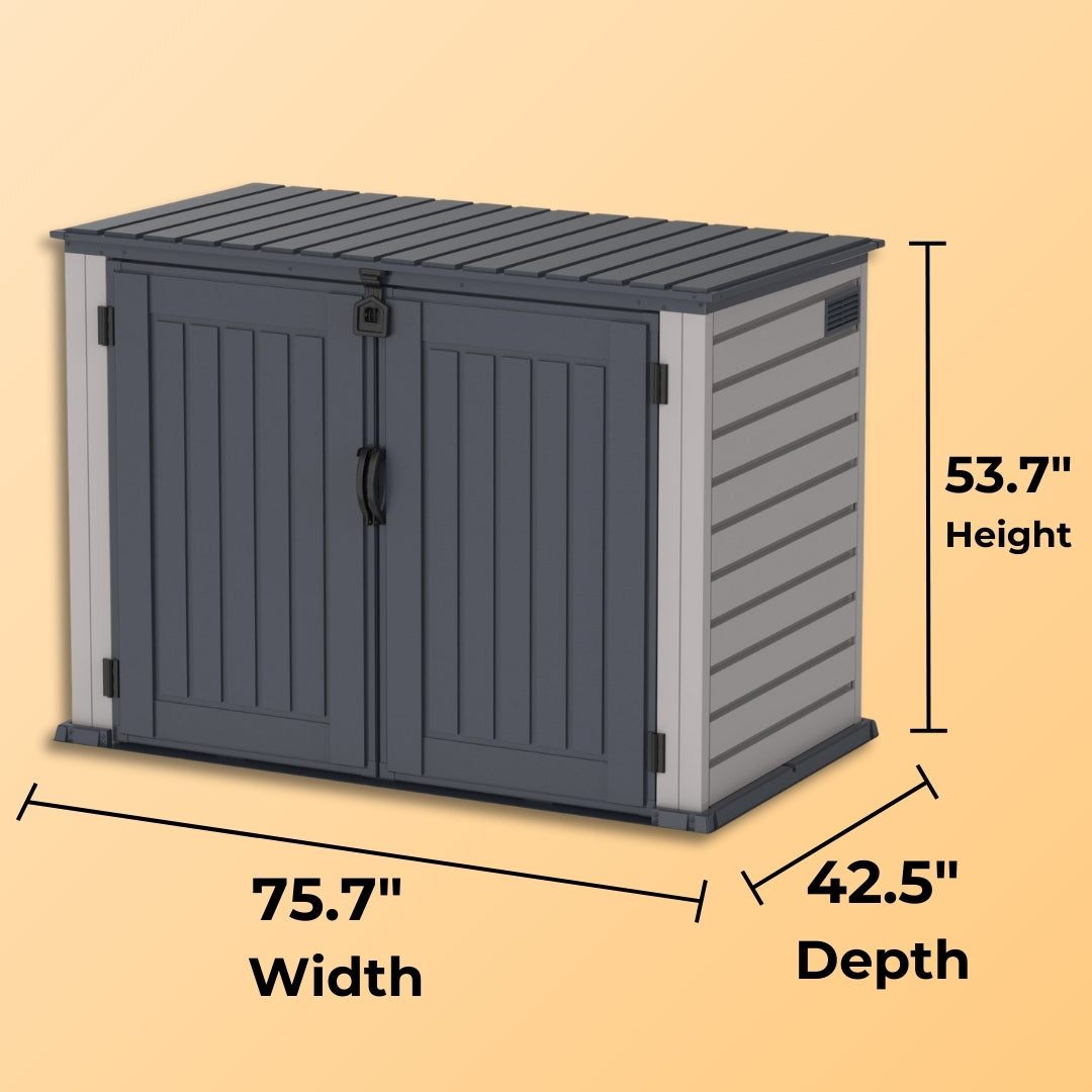 Duramax MultiStore Shed 2100 Liter 6ft x 3.5ft Shed Adobe & Dark Grey