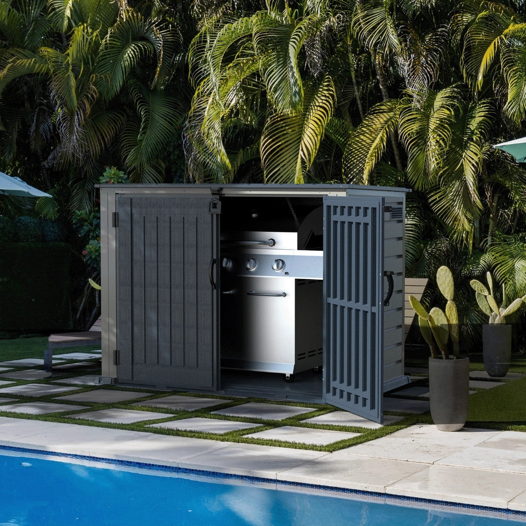 Duramax MultiStore Shed 2100 Liter 6ft x 3.5ft Shed Adobe & Dark Grey