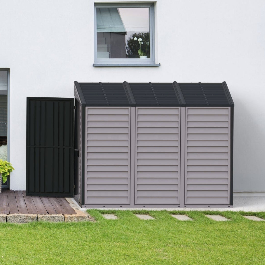 Duramax SideMate Plus Shed 4ft x 8ft Adobe & Dark Grey
