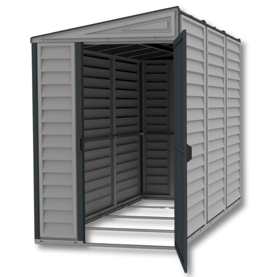 Duramax SideMate Plus Shed 4ft x 8ft Adobe & Dark Grey