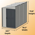 Duramax SideMate Plus Shed 4ft x 8ft Adobe & Dark Grey