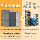 Duramax SideMate Plus Shed 4ft x 8ft Adobe & Dark Grey