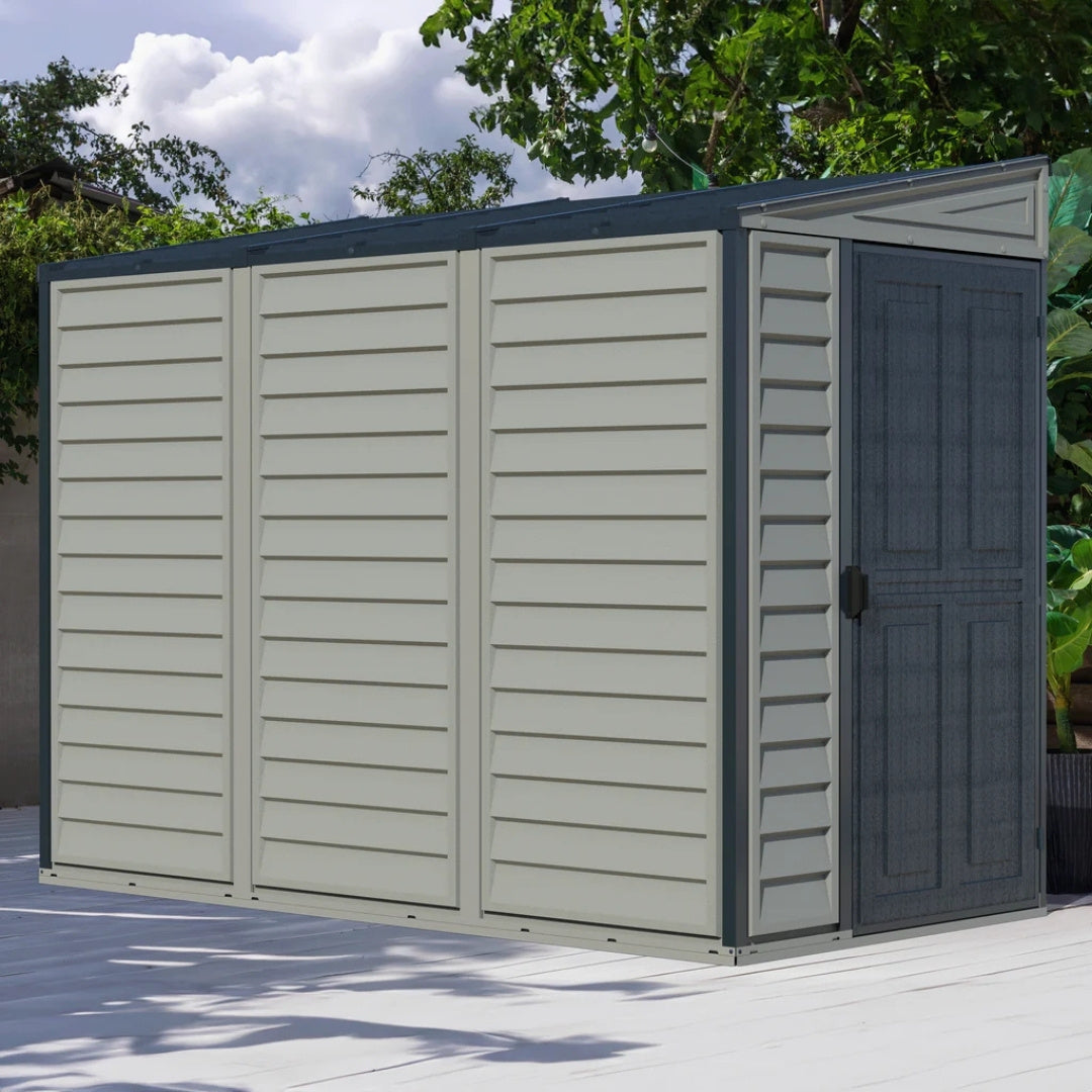 Duramax SideMate Plus Shed 4ft x 8ft Adobe & Dark Grey