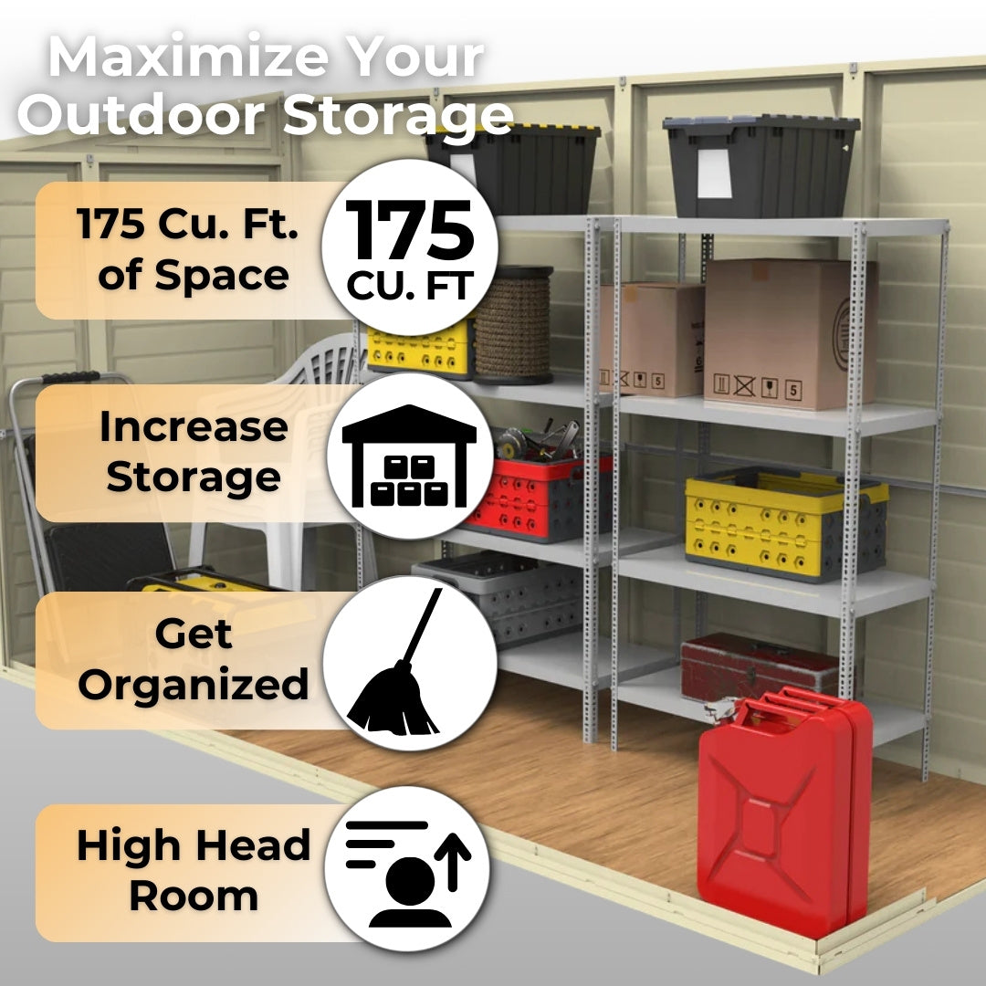 Duramax SideMate Shed 4ft x 10ft Ivory