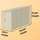 Duramax SideMate Shed 4ft x 10ft Ivory
