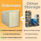 Duramax SideMate Shed 4ft x 10ft Ivory