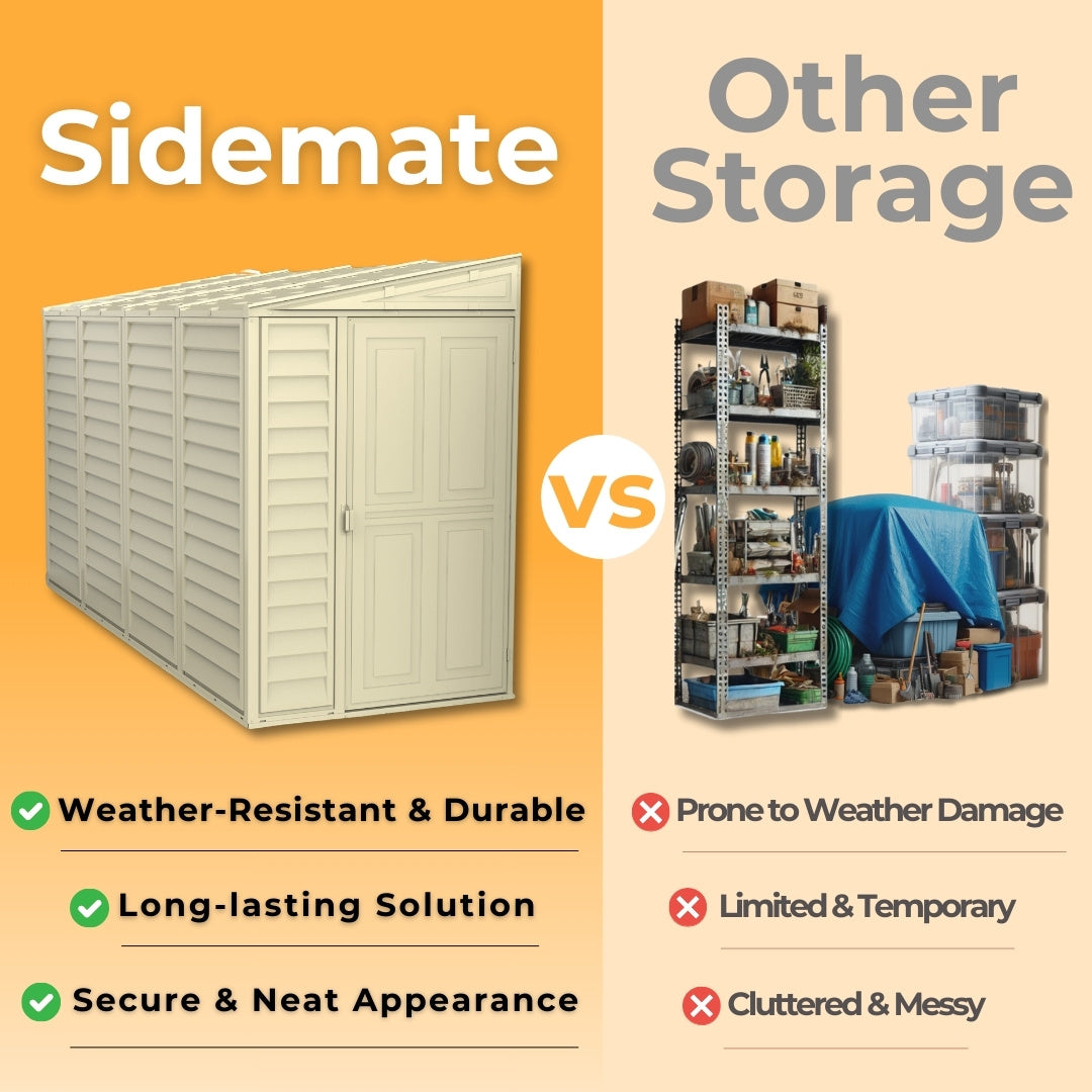 Duramax SideMate Shed 4ft x 10ft Ivory