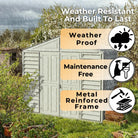 Duramax SidePro Shed 10ft x 3ft Ivory