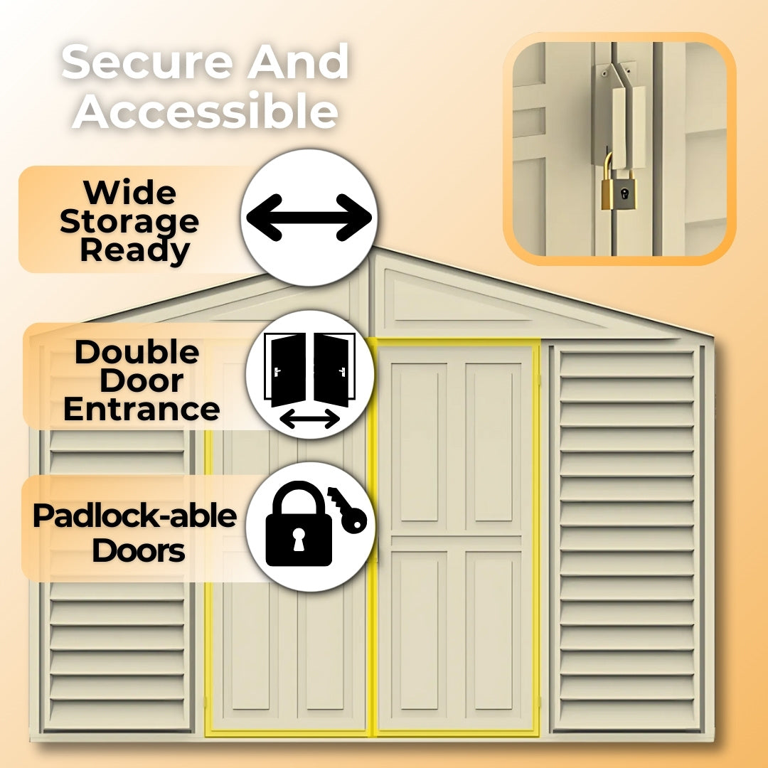 Duramax SidePro Shed 10ft x 3ft Ivory