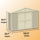 Duramax SidePro Shed 10ft x 3ft Ivory