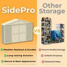 Duramax SidePro Shed 10ft x 3ft Ivory