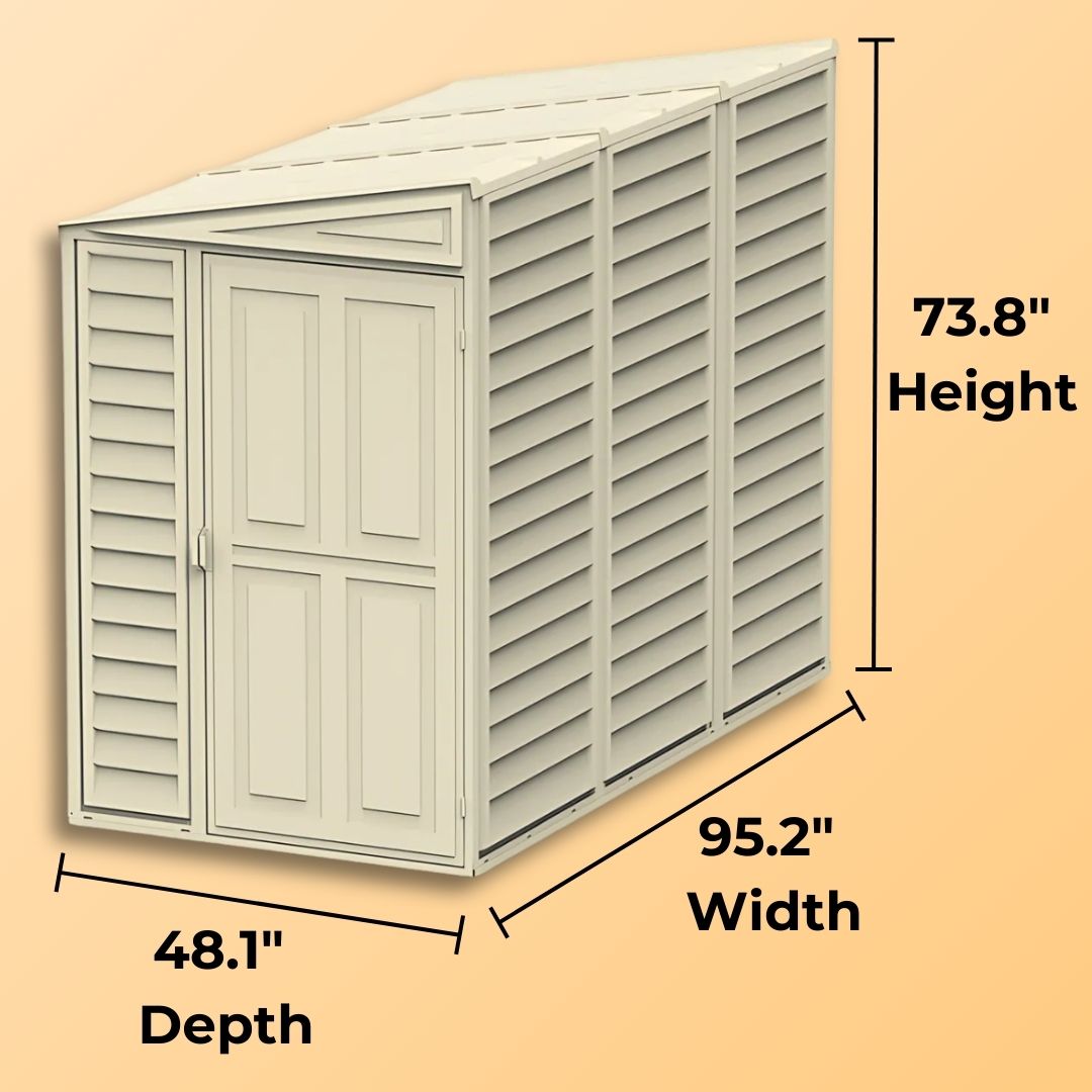 Duramax Sidemate Shed 4ft x 8ft Ivory