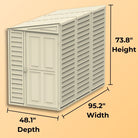 Duramax Sidemate Shed 4ft x 8ft Ivory