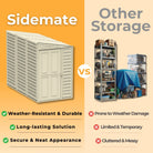 Duramax Sidemate Shed 4ft x 8ft Ivory