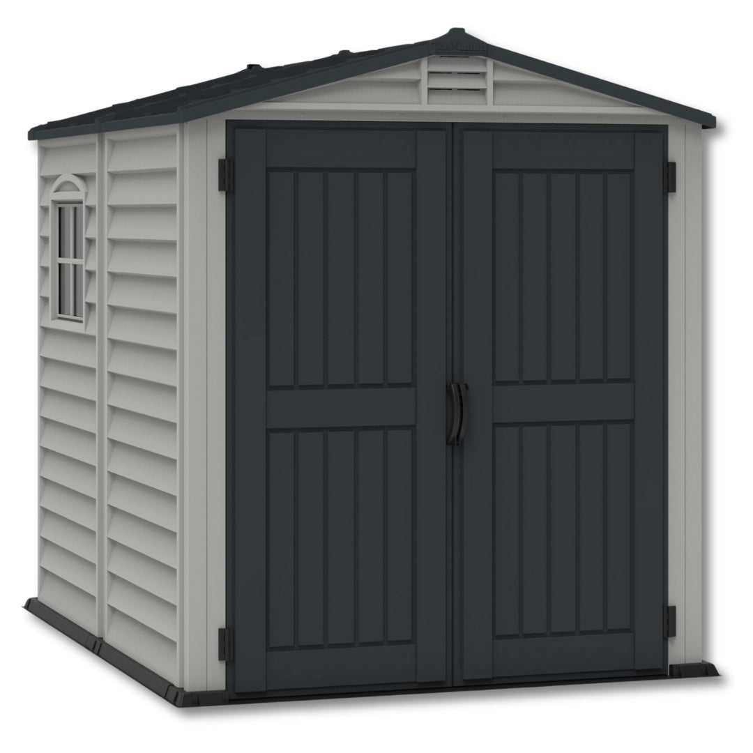 Duramax StoreMate Plus Shed 6ft x 6ft Adobe & Dark Grey