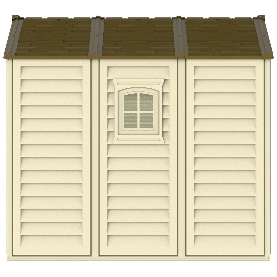 Duramax Woodbridge Plus Shed 10.5ft x 8ft Ivory & Dark Brown