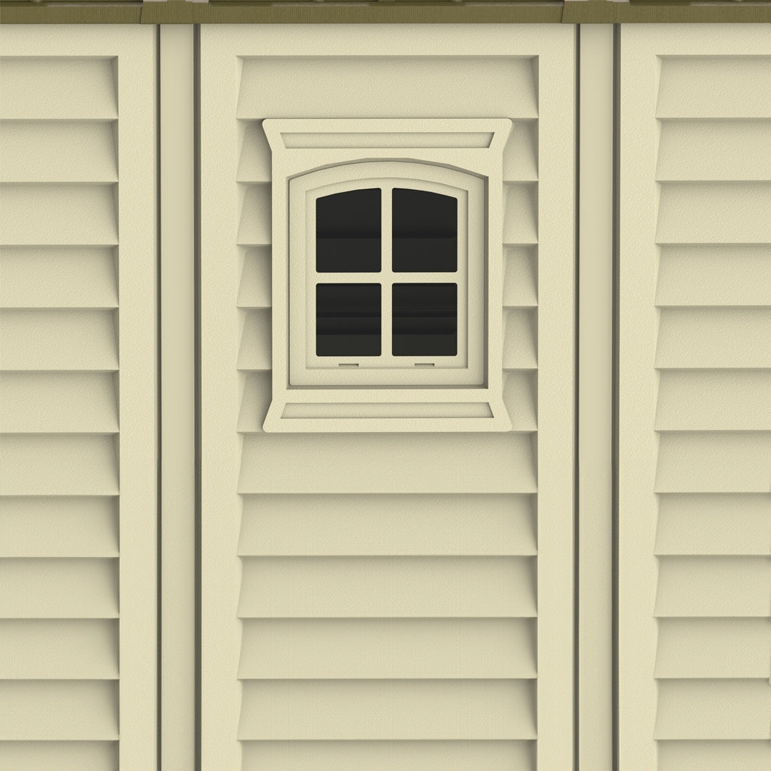 Duramax Woodbridge Plus Shed 10.5ft x 8ft Ivory & Dark Brown