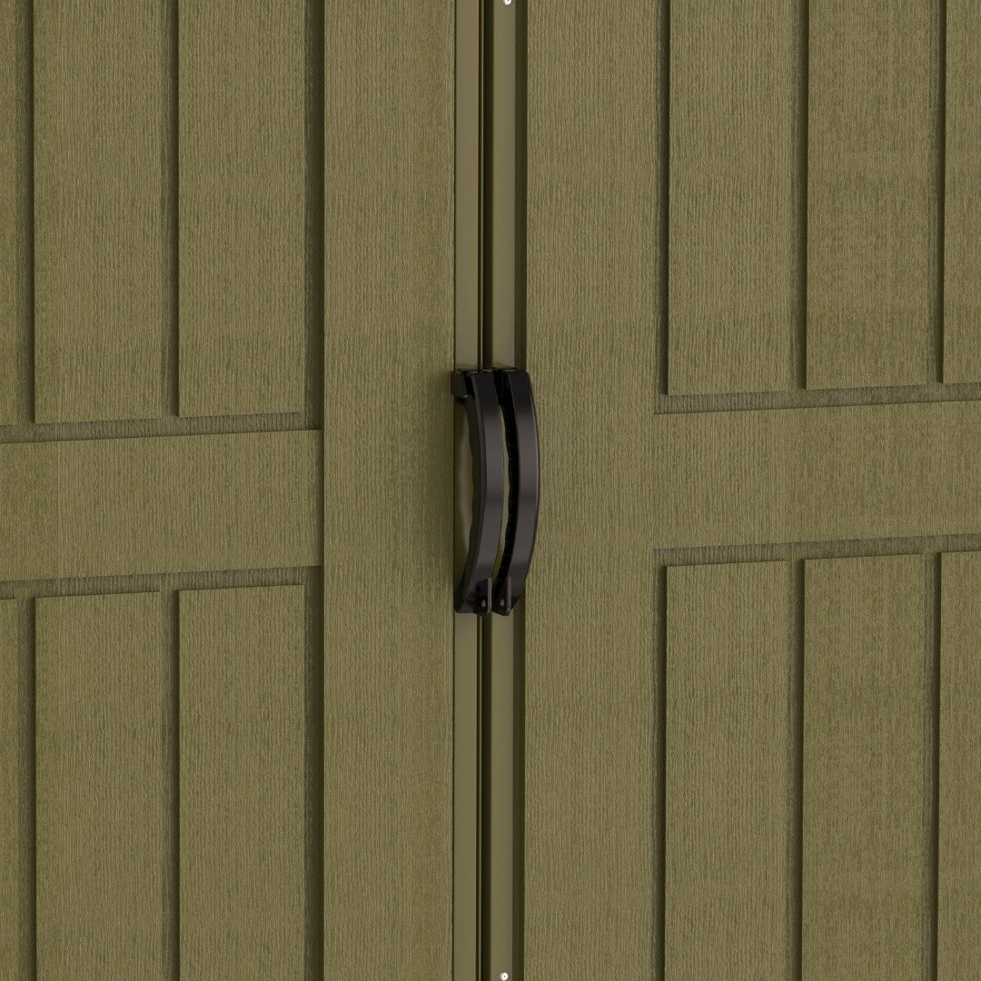 Duramax Woodbridge Plus Shed 10.5ft x 8ft Ivory & Dark Brown