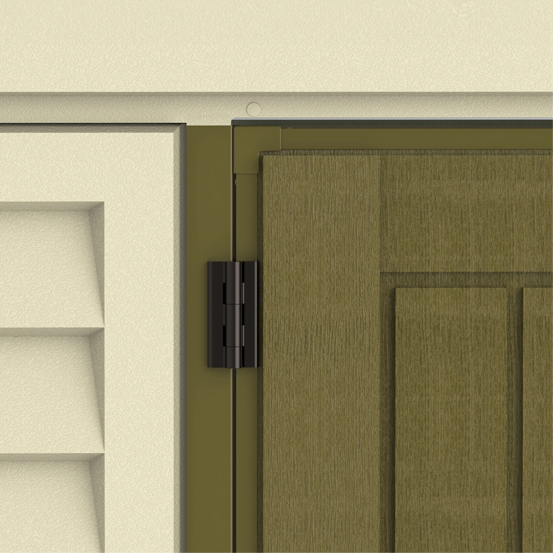 Duramax Woodbridge Plus Shed 10.5ft x 8ft Ivory & Dark Brown