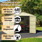 Duramax Woodbridge Plus Shed 10.5ft x 8ft Ivory & Dark Brown