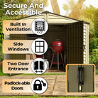 Duramax Woodbridge Plus Shed 10.5ft x 8ft Ivory & Dark Brown