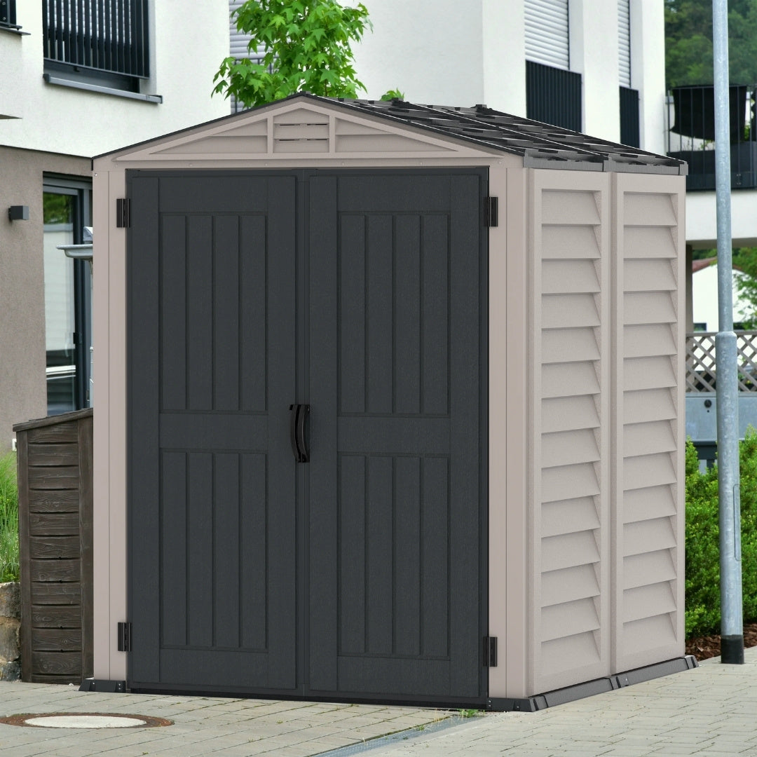 Duramax YardMate Plus Shed 5ft x 5ft Adobe & Dark Grey