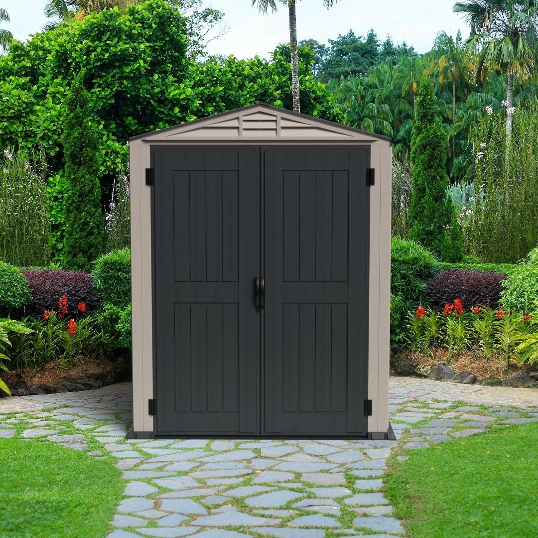 Duramax YardMate Plus Shed 5ft x 5ft Adobe & Dark Grey