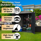 Duramax YardMate Plus Shed 5ft x 5ft Adobe & Dark Grey