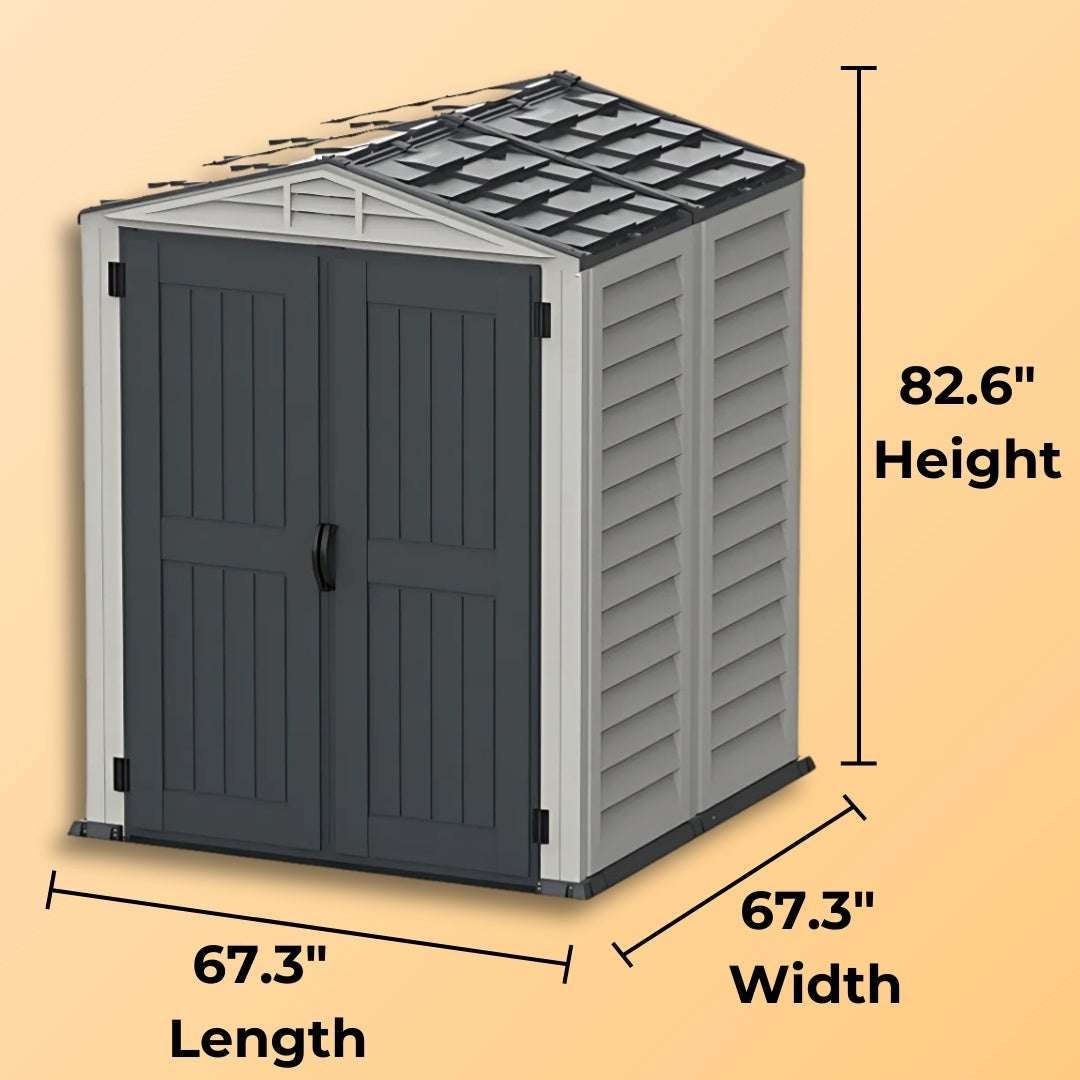 Duramax YardMate Plus Shed 5ft x 5ft Adobe & Dark Grey