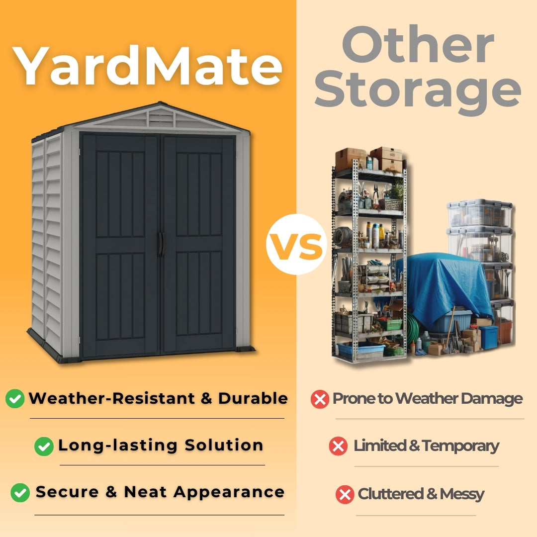Duramax YardMate Plus Shed 5ft x 5ft Adobe & Dark Grey