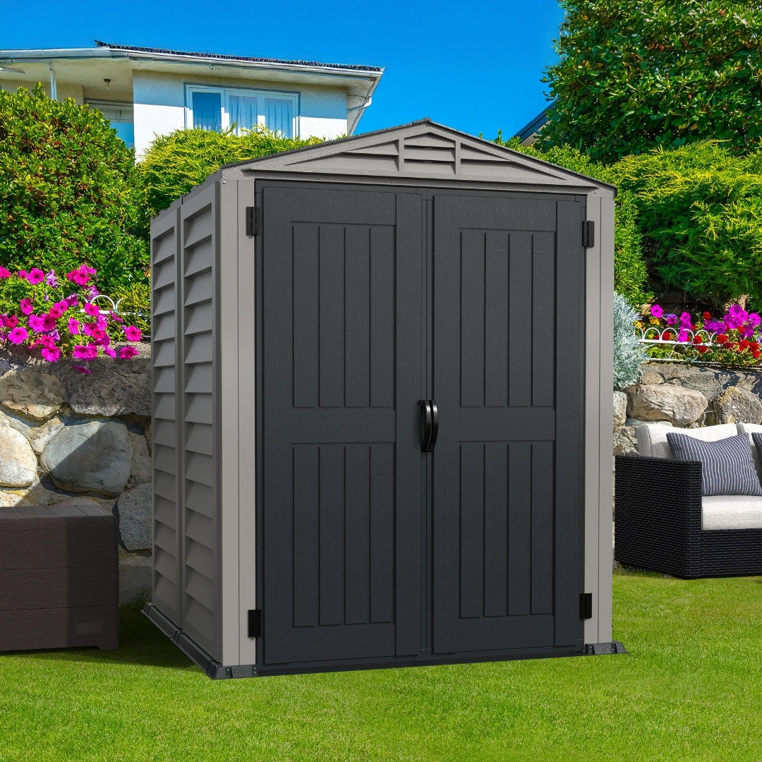 Duramax YardMate Plus Shed 5ft x 5ft Adobe & Dark Grey