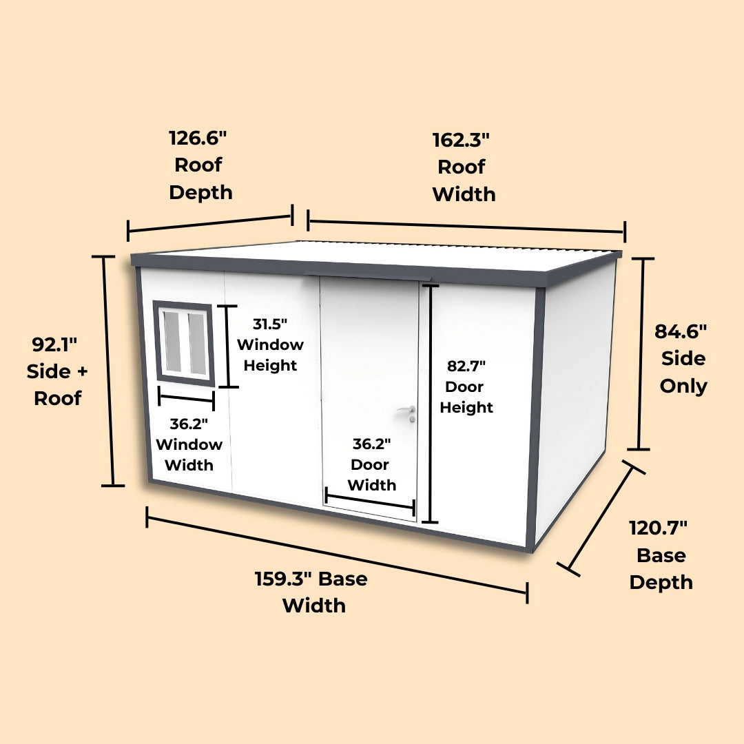 Duramax Flat Roof Building 13ft x 10ft White With Anthracite Trim