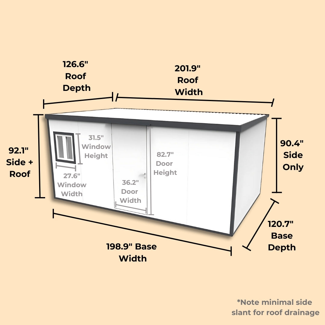 Duramax Flat Roof Building 16ft x 10ft White With Anthracite Trim