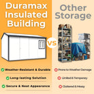 Duramax Gable Roof Building 13ft x 10ft White With Anthracite Trim