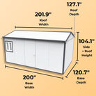 Duramax Gable Roof Building 16ft x 10ft White With Anthracite Trim