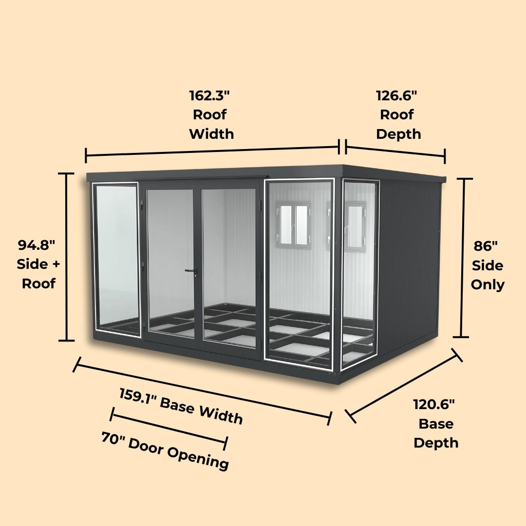 Duramax Garden Glass Home 13ft x 10ft Anthracite Black Grey