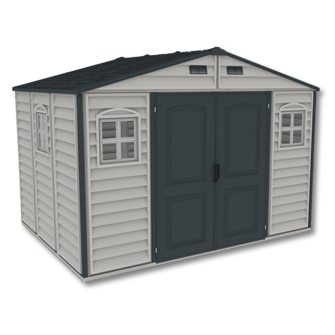 Duramax WoodSide Plus Shed 10ft x 8ft Light Grey & Dark Grey